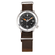 Load image into Gallery viewer, Morphic M74 Series Leather-Band Watch w/Magnified Date Display - Brown/Silver/Black/White - MPH7415