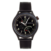 Load image into Gallery viewer, Morphic M44 Series Dual-Time Leather-Band Watch w/ Retrograde Date - Black - MPH4402