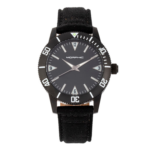 Morphic M85 Series Canvas-Overlaid Leather-Band Watch - MPH8502