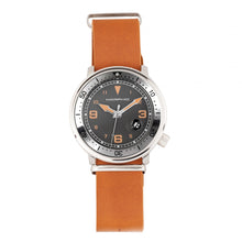 Load image into Gallery viewer, Morphic M74 Series Leather-Band Watch w/Magnified Date Display - Camel/Grey/Brown - MPH7413