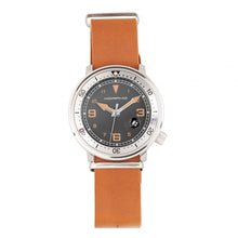 Load image into Gallery viewer, Morphic M74 Series Leather-Band Watch w/Magnified Date Display - Camel/Silver/Brown - MPH7412
