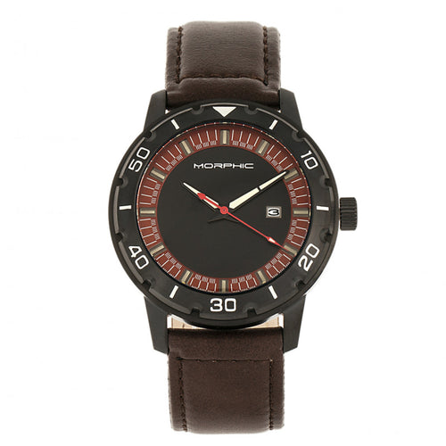 Morphic M71 Series Leather-Band Watch w/Date - MPH7105