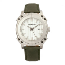 Load image into Gallery viewer, Morphic M68 Series Leather-Band Watch w/ Date - Silver/Olive - MPH6801
