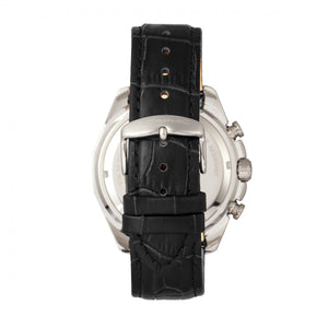 Morphic M66 Series Skeleton Dial Leather-Band Watch w/ Day/Date - Silver/Black - MPH6601