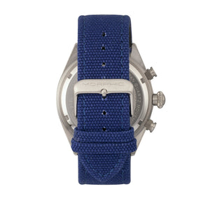 Morphic M53 Series Chronograph Fiber-Weaved Leather-Band Watch w/Date - Silver/Blue - MPH5303
