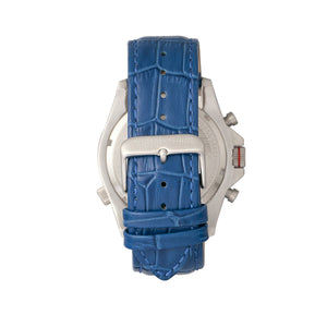 Morphic M36 Series Leather-Band Chronograph Watch - Silver/Blue - MPH3603