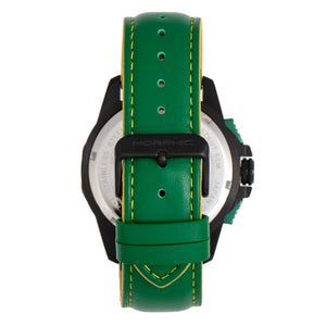 Morphic M82 Series Chronograph Leather-Band Watch w/Date - Black/Green - MPH8206