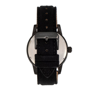 Morphic M85 Series Canvas-Overlaid Leather-Band Watch - Black - MPH8502