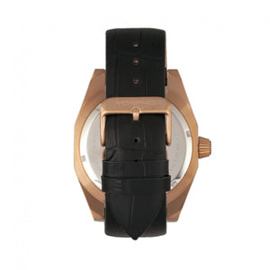 Morphic M46 Series Leather-Band Men's Watch w/Date - Rose Gold/Black - MPH4607