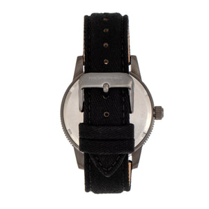 Morphic M85 Series Canvas-Overlaid Leather-Band Watch - Gunmetal/Black - MPH8505