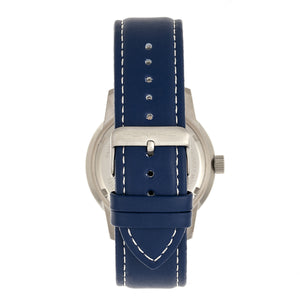 Morphic M71 Series Leather-Band Watch w/Date - Silver/Blue - MPH7102
