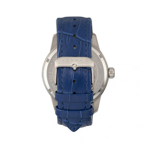Morphic M56 Series Leather-Band Watch w/Date - Silver/Blue - MPH5602