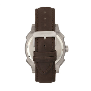 Morphic M68 Series Leather-Band Watch w/ Date - Silver/Brown - MPH6803