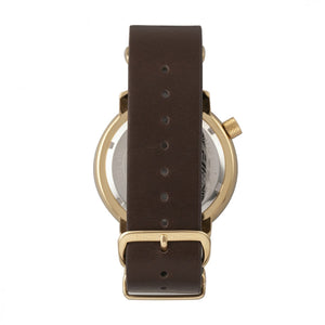 Morphic M58 Series Nato Leather-Band Watch w/ Date - Gold/Dark Brown - MPH5804