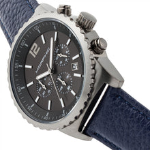 Load image into Gallery viewer, Morphic M67 Series Chronograph Leather-Band Watch w/Date - Gunmetal/Blue - MPH6706
