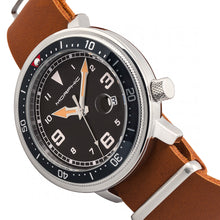 Load image into Gallery viewer, Morphic M74 Series Leather-Band Watch w/Magnified Date Display - Camel/Black &amp; Silver/Black - MPH7414

