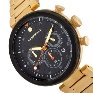 Morphic M87 Series Chronograph Bracelet Watch w/Date - Gold/Black - MPH8705