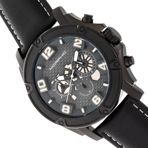 Morphic M73 Series Chronograph Leather-Band Watch - Black - MPH7306
