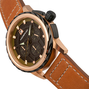 Morphic M61 Series Chronograph Leather-Band Watch w/Date - Rose Gold/Tan - MPH6104