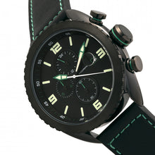Load image into Gallery viewer, Morphic M64 Series Chronograph Leather-Band Watch w/ Date - Black/Green - MPH6405
