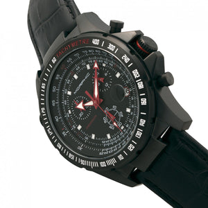 Morphic M36 Series Leather-Band Chronograph Watch - Black/Charcoal - MPH3607