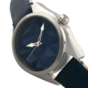 Morphic M59 Series Leather-Overlaid Canvas-Band Watch - Silver/Blue - MPH5903