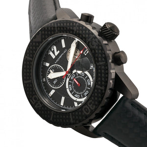 Morphic M51 Series Chronograph Leather-Band Watch w/Date - Black - MPH5104