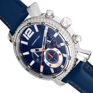 Morphic M89 Series Chronograph Leather-Band Watch w/Date - Blue - MPH8903