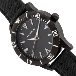 Morphic M85 Series Canvas-Overlaid Leather-Band Watch - Black - MPH8502