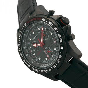 Morphic M36 Series Leather-Band Chronograph Watch - Black - MPH3605