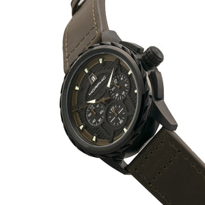 Morphic M61 Series Chronograph Leather-Band Watch w/Date - Black/Olive - MPH6106