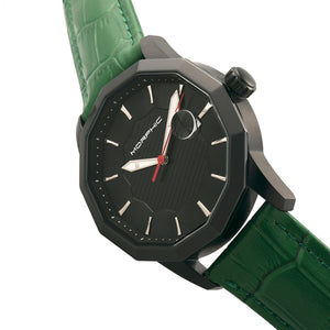 Morphic M56 Series Leather-Band Watch w/Date - Black/Green - MPH5607