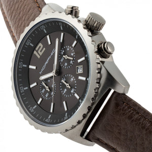 Morphic M67 Series Chronograph Leather-Band Watch w/Date - Gunmetal/Brown - MPH6705