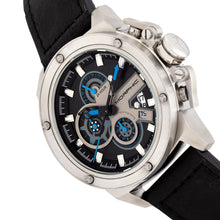 Load image into Gallery viewer, Morphic M81 Series Chronograph Leather-Band Watch w/Date - Black/Silver - MPH8101
