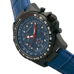 Morphic M36 Series Leather-Band Chronograph Watch - Black/Blue - MPH3606