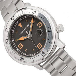 Morphic M74 Series Bracelet Watch w/Magnified Date Display - Gunmetal/Silver/Brown - MPH7402