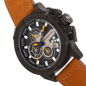 Morphic M81 Series Chronograph Leather-Band Watch w/Date - Camel/Black  - MPH8106