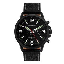Load image into Gallery viewer, Morphic M86 Series Chronograph Leather-Band Watch - Black - MPH8605
