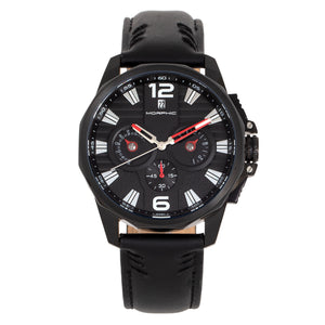 Morphic M82 Series Chronograph Leather-Band Watch w/Date - Black - MPH8205