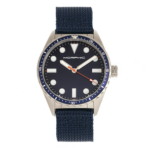 Morphic M69 Series Canvas-Band Watch - Silver/Blue - MPH6904