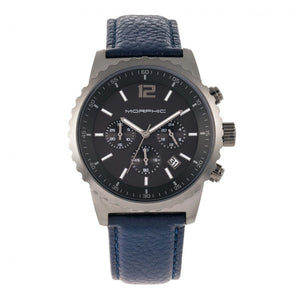 Morphic M67 Series Chronograph Leather-Band Watch w/Date
