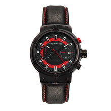 Load image into Gallery viewer, Morphic M91 Series Chronograph Leather-Band Watch w/Date - Black/Red - MPH9104
