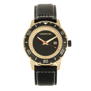 Morphic M71 Series Leather-Band Watch w/Date - Gold/Black - MPH7103