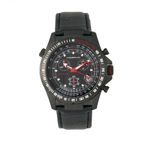 Morphic M36 Series Leather-Band Chronograph Watch - Black/Charcoal - MPH3607