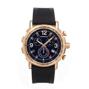 Morphic M93 Series Chronograph Strap Watch w/Date - Rose Gold/Black - MPH9303