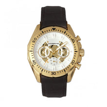 Load image into Gallery viewer, Morphic M66 Series Skeleton Dial Leather-Band Watch w/ Day/Date - Gold/Dark Brown - MPH6604
