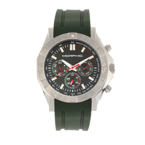 Morphic M75 Series Tachymeter Strap Watch w/Day/Date - Silver/Green - MPH7502
