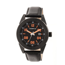 Load image into Gallery viewer, Morphic M63 Series Leather-Band Watch w/Date - Black/Black-Orange - MPH6310
