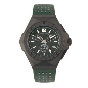 Morphic M55 Series Chronograph Leather-Band Watch w/Date - Black/Green - MPH5505