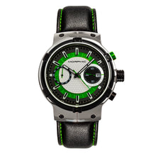 Load image into Gallery viewer, Morphic M91 Series Chronograph Leather-Band Watch w/Date - Silver/Green - MPH9102
